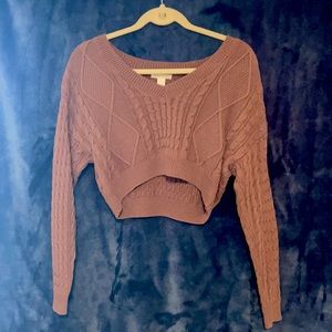 Tilly’s XS cropped brown long sleeve sweater